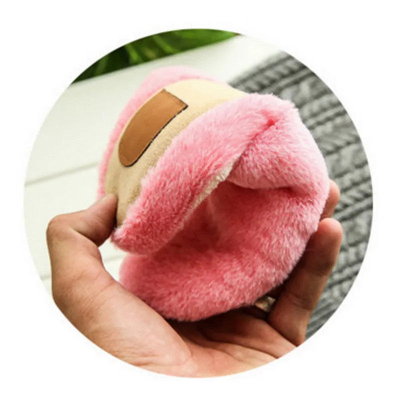 Home Slippers Winter Warm Shoes Women Indoor Soft Mule Flip Flops Silent Couple Plush Footwear Non-Slip Cotton Floor Slipper