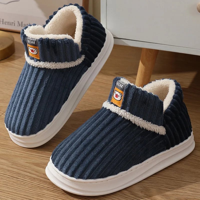 2024 Women Winter Boots Slippers Thickening Plush Warm Snow Boot Couple Thick Heels Cotton Shoes Plus Size Platform Slides Botas