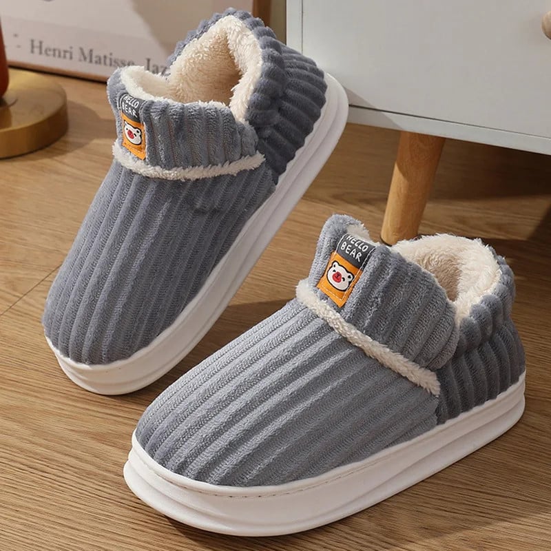 2024 Women Winter Boots Slippers Thickening Plush Warm Snow Boot Couple Thick Heels Cotton Shoes Plus Size Platform Slides Botas