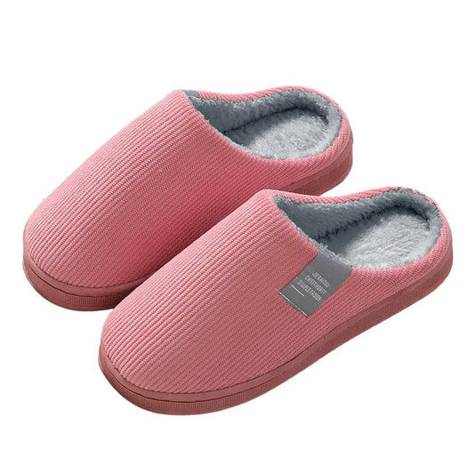 Winter Men'S Shoes Household Cotton Slippers Men Indoor Warm Plush Footwear Non-Slip Platform Slippers Couple Women Home Shoes