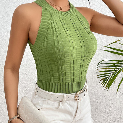 Summer sexy backless halter top