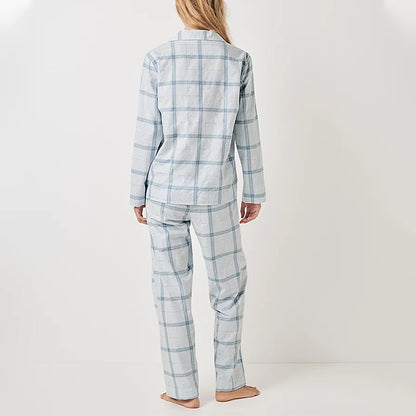 Brushed Cotton Sparkle Checked Pajama Set