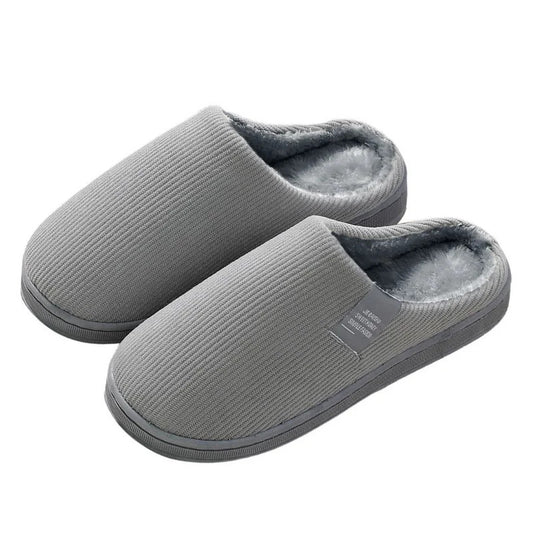 Winter Warm Plush Indoor Slippers Women Fashion Home Slipper Shoes Silent Slides For Bedroom Flat Floor Shoes Couple Slippers