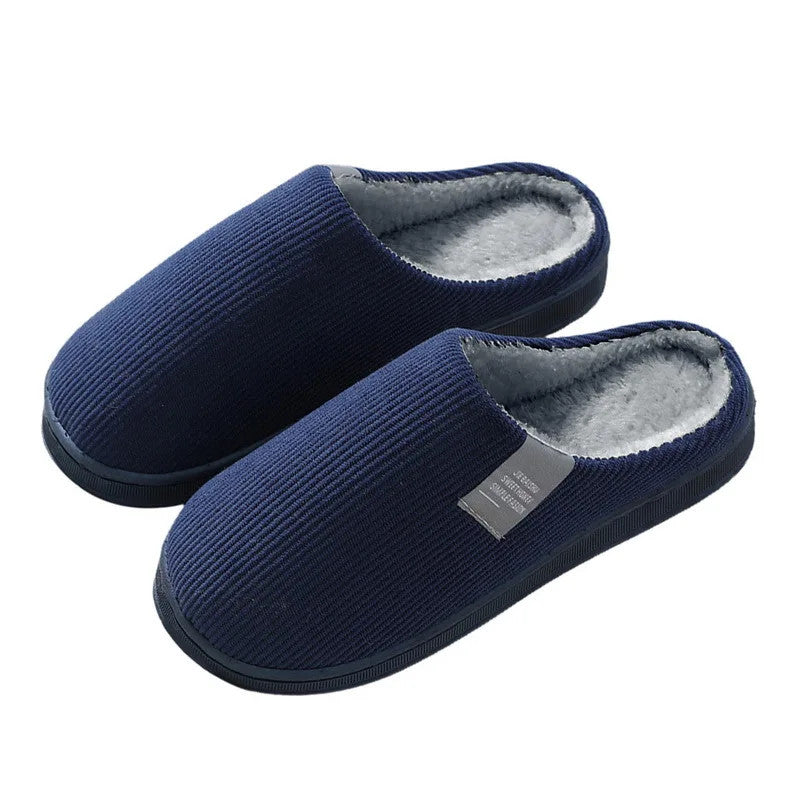 Winter Men'S Shoes Household Cotton Slippers Men Indoor Warm Plush Footwear Non-Slip Platform Slippers Couple Women Home Shoes