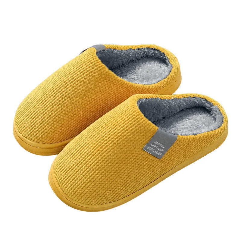 Winter Men'S Shoes Household Cotton Slippers Men Indoor Warm Plush Footwear Non-Slip Platform Slippers Couple Women Home Shoes