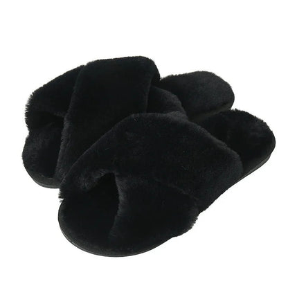2024 New Fashion Cross Cotton Linen Slippers Women Autumn Home Thick Platform Flat Slides Floor Mute Slippers Comfort Flip Flops