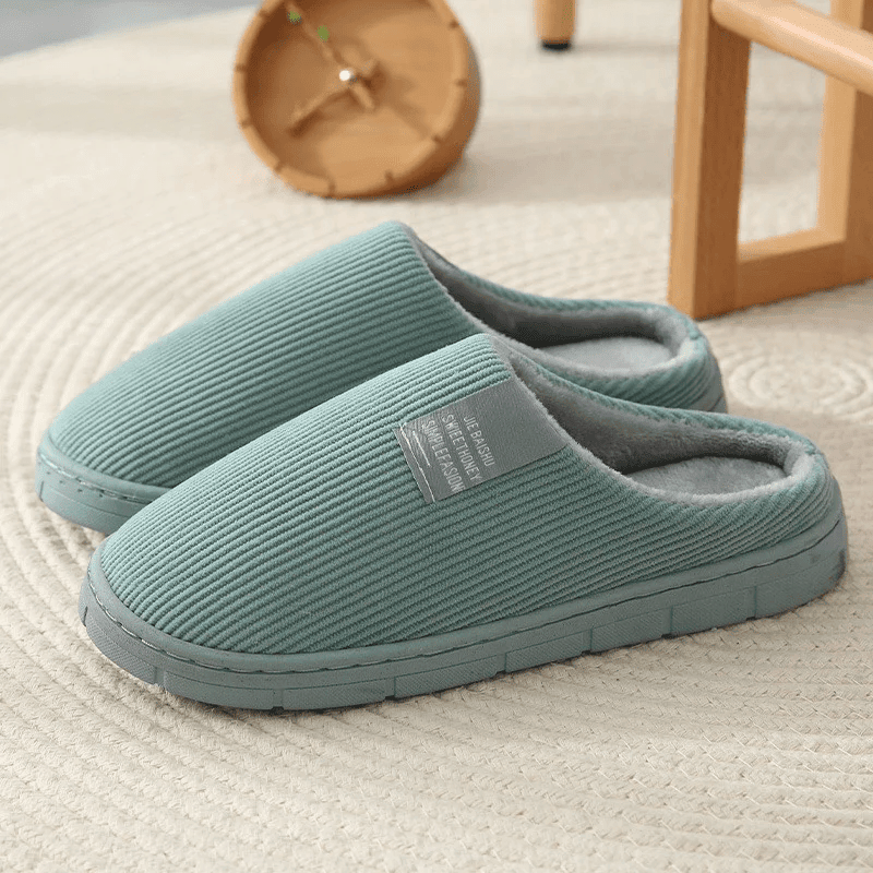 Winter Men'S Shoes Household Cotton Slippers Men Indoor Warm Plush Footwear Non-Slip Platform Slippers Couple Women Home Shoes